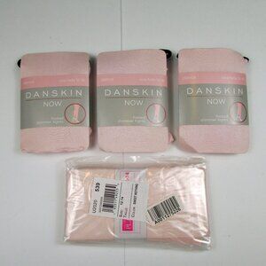 Danskin Now Pink Shimmer Footed Tights & Children's Place Lot Of 4 New 12-16 NEW